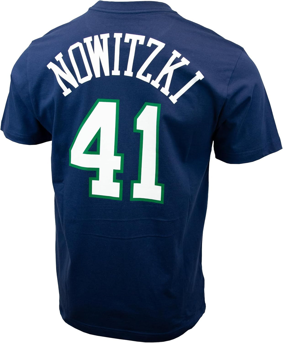 Mitchell & Ness Name & Number T-Shirt (NBA | HWC | NFL) Dallas Mavericks - Dirk Nowitzki, Dunkelblau
