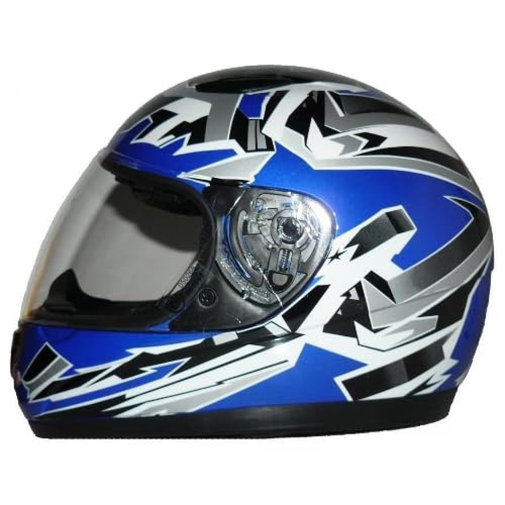Protectwear SA03-BL-XS Kinder Motorradhelm, Integralhelm, Grösse XS (YL 52-53cm), Blau/Weiss XS (You