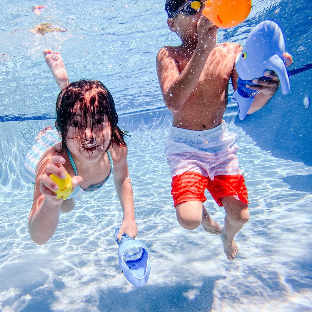 Melissa &amp; Doug Sunny Patch Poolspielzeug Fischjagd mit dem Hai (Poolspielzeug, 2 Netze, 6 Fischbleig