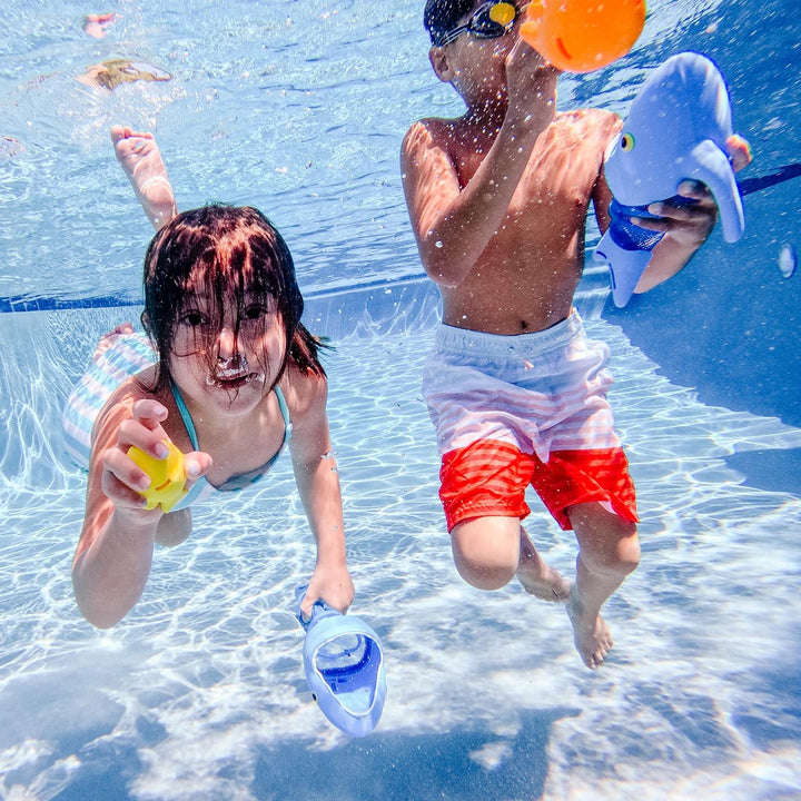 Melissa &amp; Doug Sunny Patch Poolspielzeug Fischjagd mit dem Hai (Poolspielzeug, 2 Netze, 6 Fischbleig