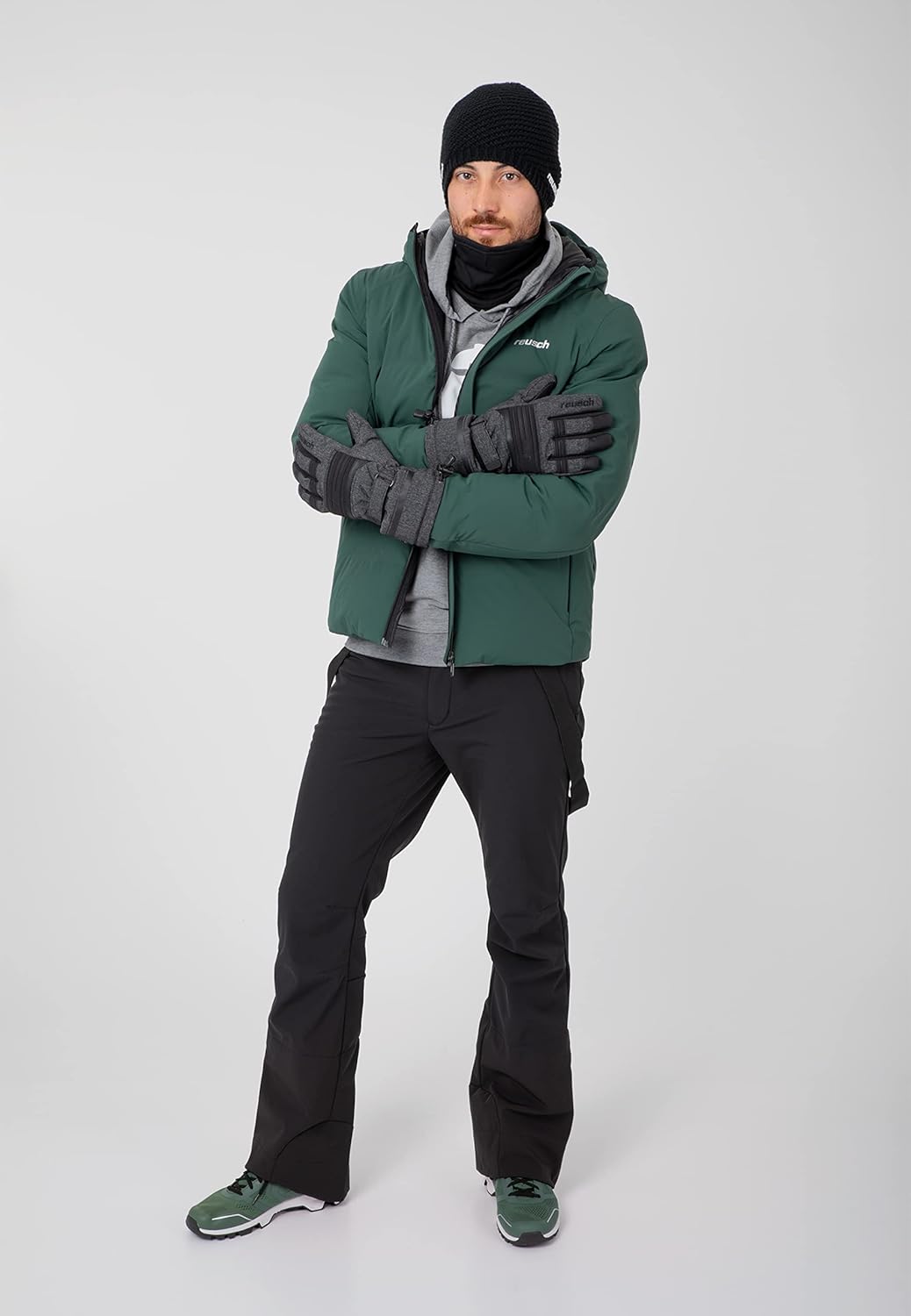 Reusch Herren Kondor R-TEX extra warmer, wasserdichter und atmungsaktiver Skihandschuh grau / schwar