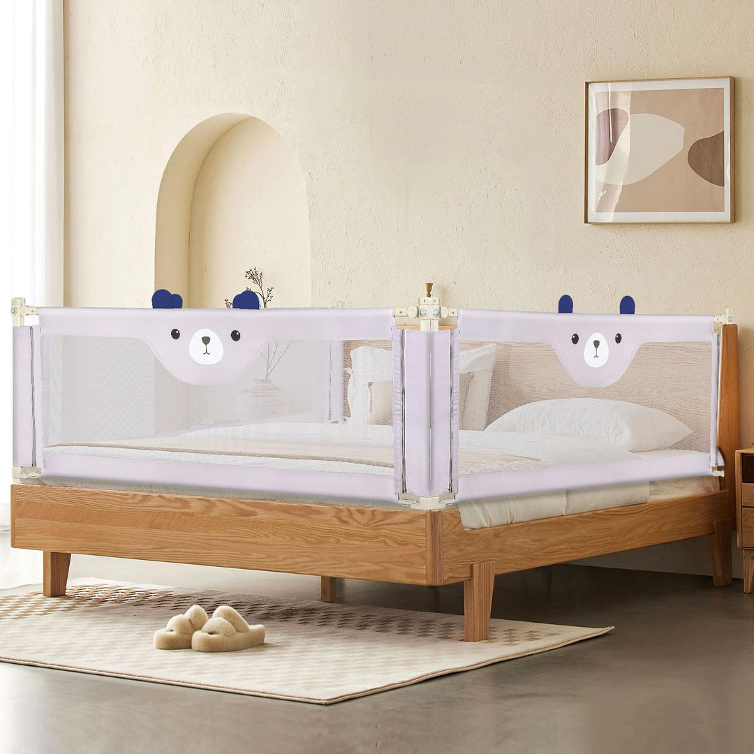 Supfine Bettgitter für Kinder, Bettgitter für Kinder, 145 cm + 2 x 200 cm, Bettschutzgitter, höhenve