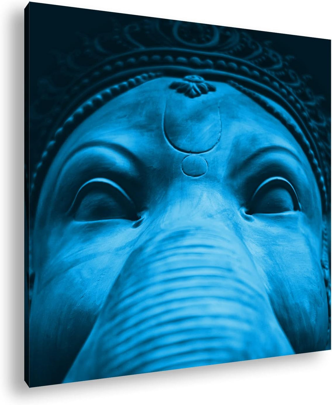 deyoli indische Elefanten Gottheit Format: 70x70 Effekt: Monocrome Blau als Leinwand, Motiv fertig g