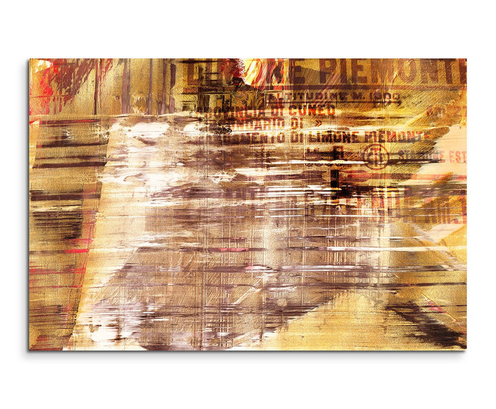 Paul Sinus Art 80x60cm Fotoleinwand Leinwanddruck Kunstdruck Wandbild gelb braun beige Textur