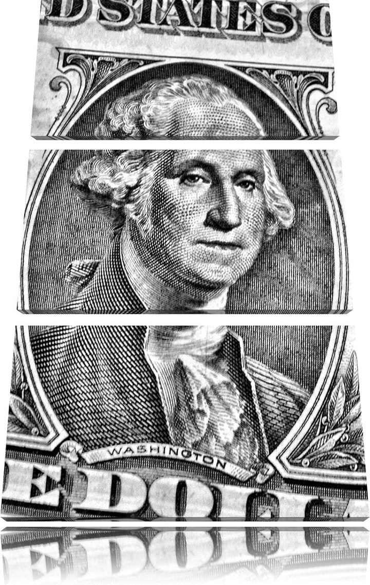 Pixxprint Geldschein Dollar als Leinwandbild - Grösse: 3-Teilig (120x80cm) - Wandbild - Kunstdruck -