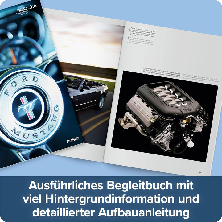 FRANZIS 67501 - Ford Mustang V8-Motor, originalgetreuer Motorbausatz im Massstab 1:4, inkl. Soundmod