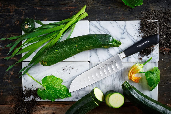 F. DICK Santoku, Küchenmesser, ActiveCut (Messer mit Klinge 18 cm, X30Cr13 Stahl, nichtrostend, 54°