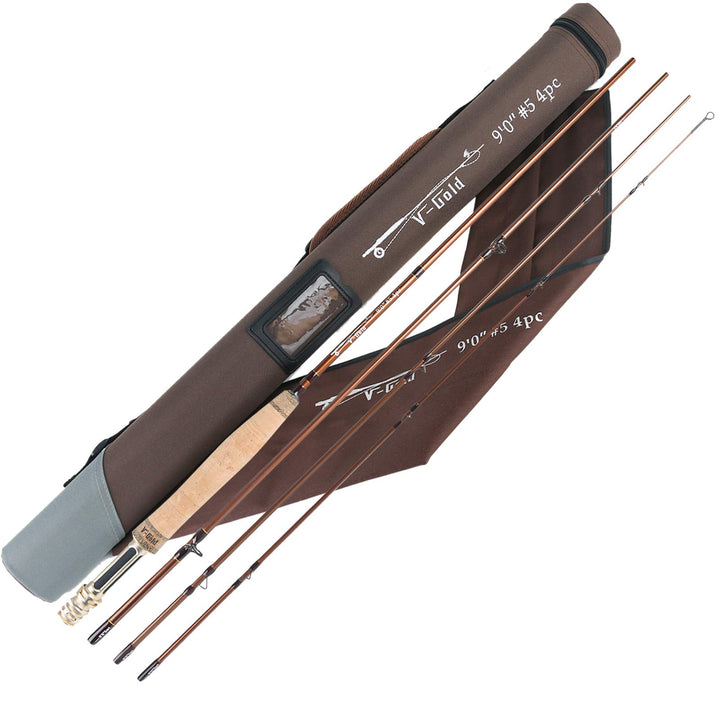 SPRINTON MAXIMUNCATCH V-Gold Fliegenrute IM12 Graphit 4 Teile Fliegenfischen Rute mit Cordura Rohr A