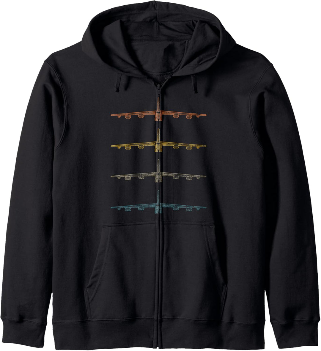 Retro B-52 Stratofortress Flugzeug Schema Vintage B52 Kapuzenjacke
