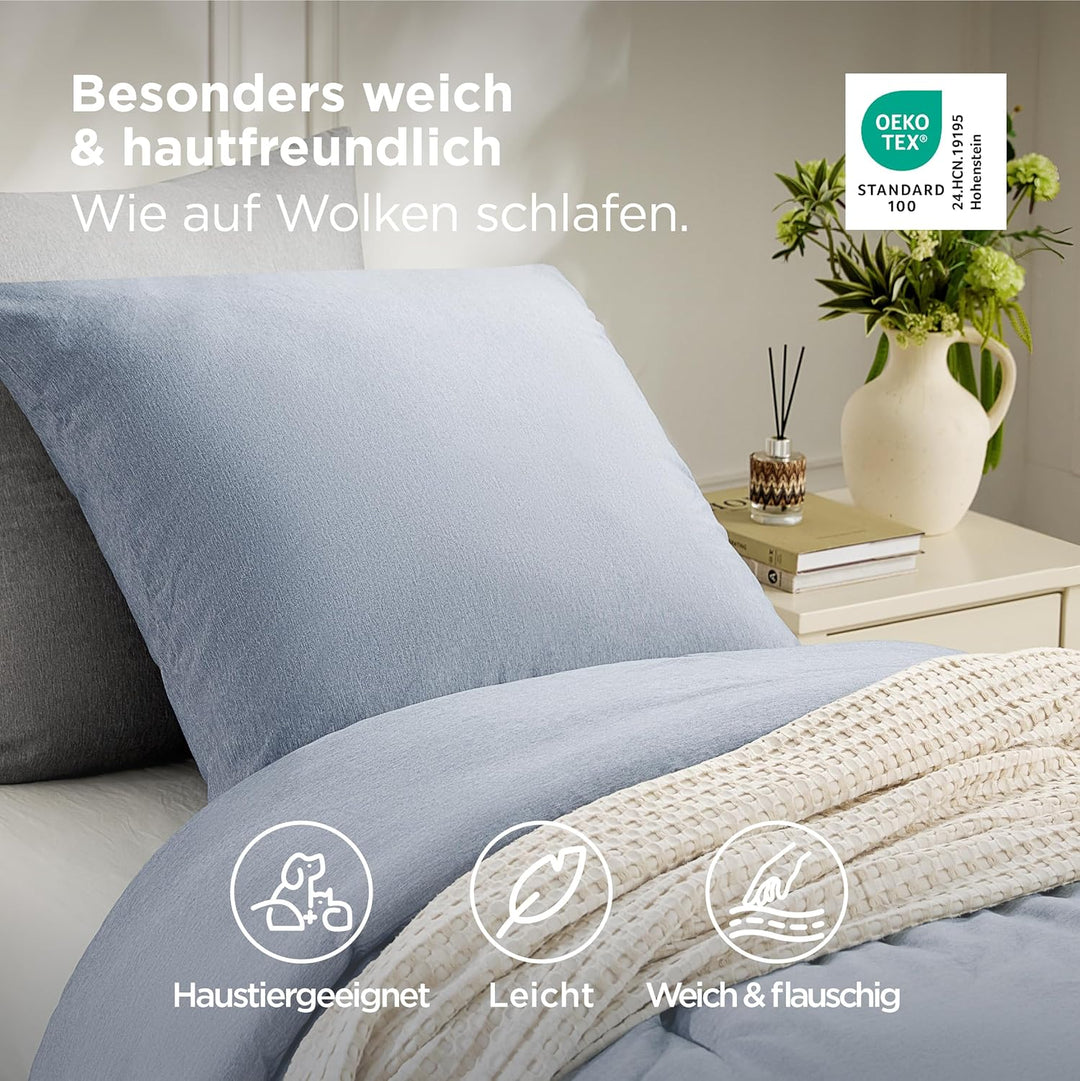 BEDSURE Bettdecke Ohne Bezug 135x200 - Bettdecke 135x200 mit Kissenbezug 80x80 cm - Kationische 2-te