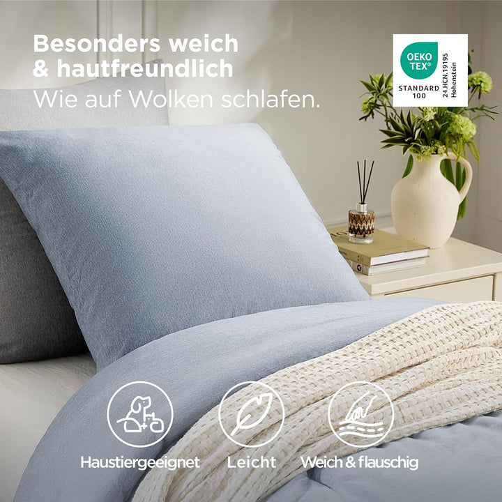 BEDSURE Bettdecke Ohne Bezug 135x200 - Bettdecke 135x200 mit Kissenbezug 80x80 cm - Kationische 2-te