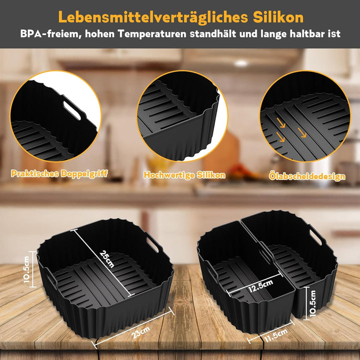 Airfryer Silikonform Heissluftfritteuse, Airfryer Zubehör für Russell Hobbs Heissluftfritteuse XXL 8