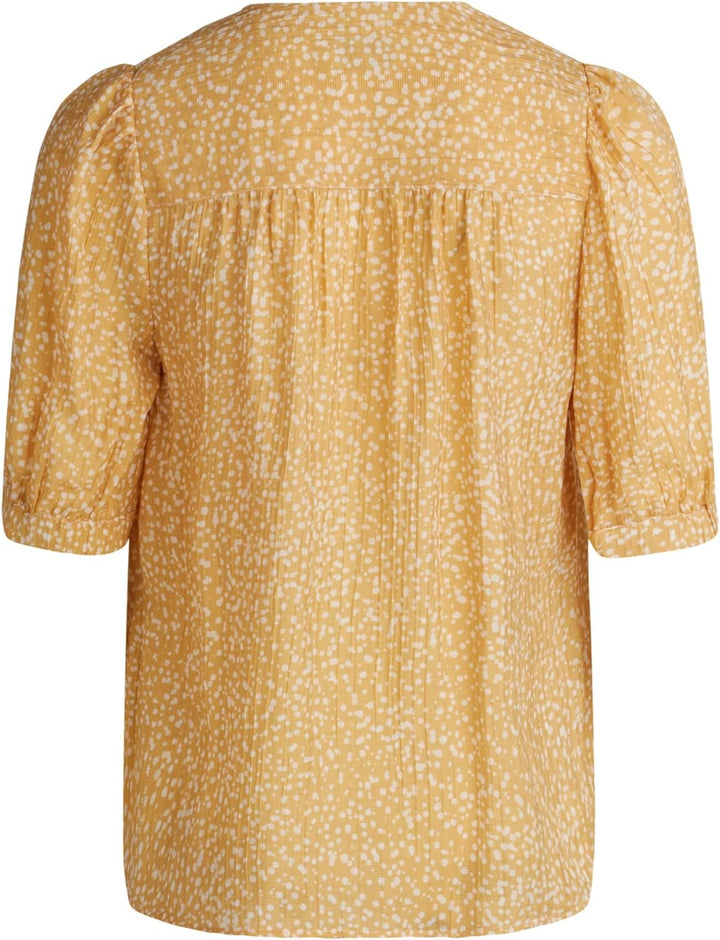 Noa Noa Damen Camillenn Shirt Tops 46 Print Yellow/White, 46 Print Yellow/White