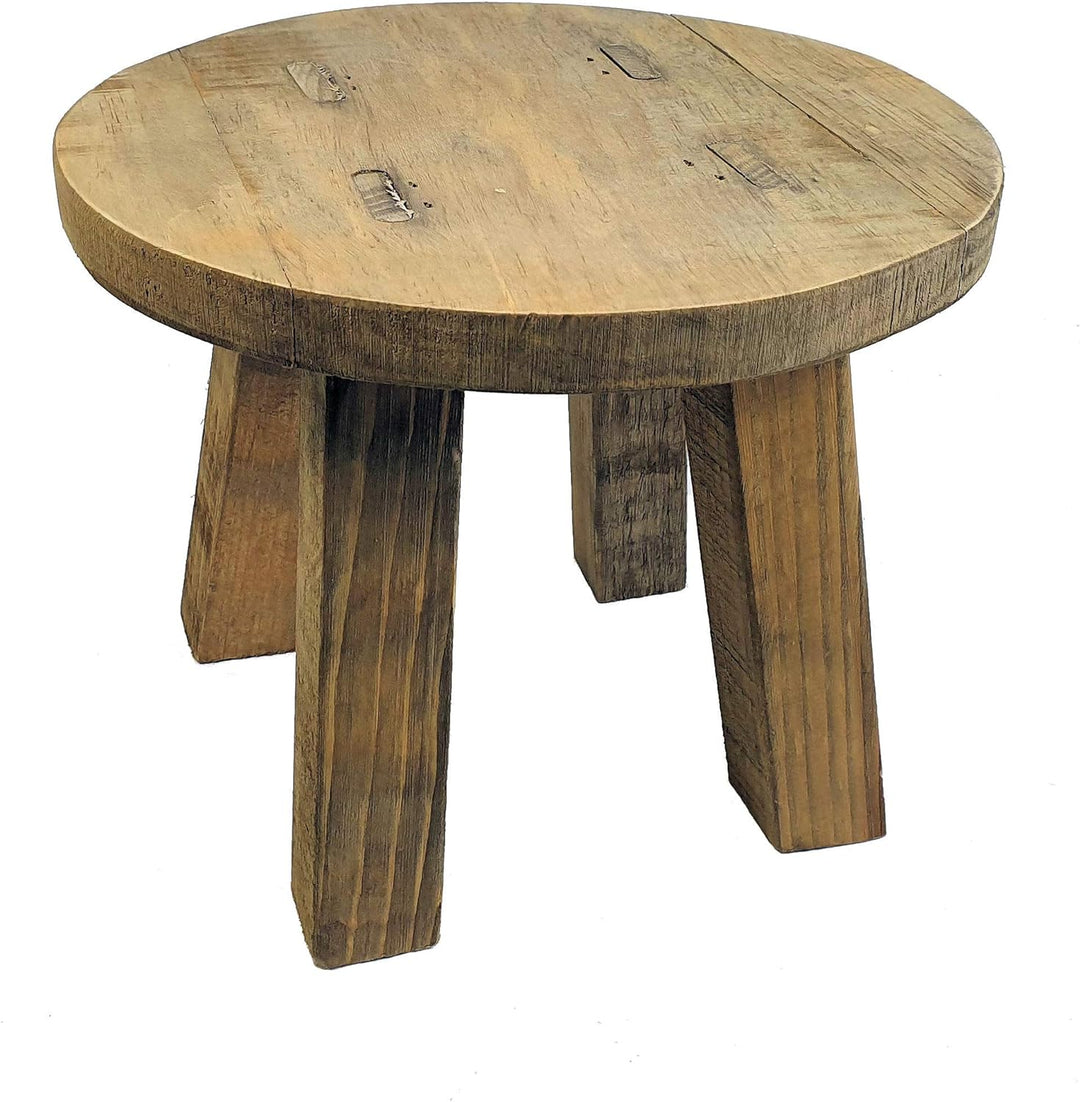 Spetebo Echt Holz Pflanzenhocker - 25x20 cm - kleiner Deko Hocker Blumenhocker massiv