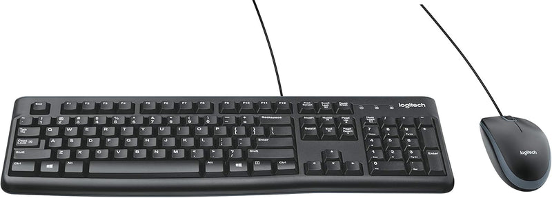 Logitech MK120 Kabelgebundenes Set mit Tastatur und Maus für Windows, US QWERTY-Layout - Schwarz