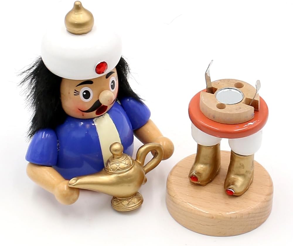 Dekohelden24 Orientalischer Holz Räuchermann, Räucherfigur, Rauchfigur, Räuchermännchen als Sultan m