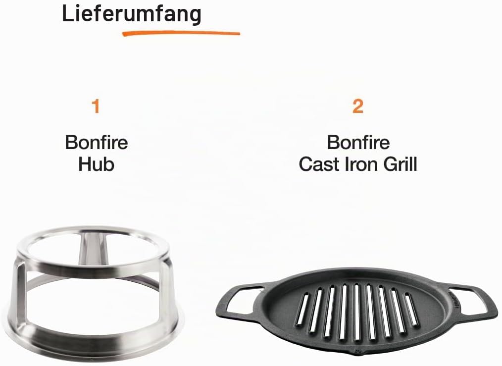 Solo Stove Bonfire Grillrost mit Aufsatz, Gusseisen-Grillrost mit Edelstahlaufsatz - Erhöhung von 20