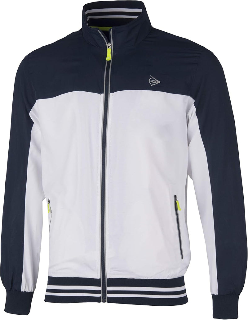 DUNLOP Herren Sport Tennis Trainingsjacke – Club Line Weiss/Navy XL, Weiss/Navy XL