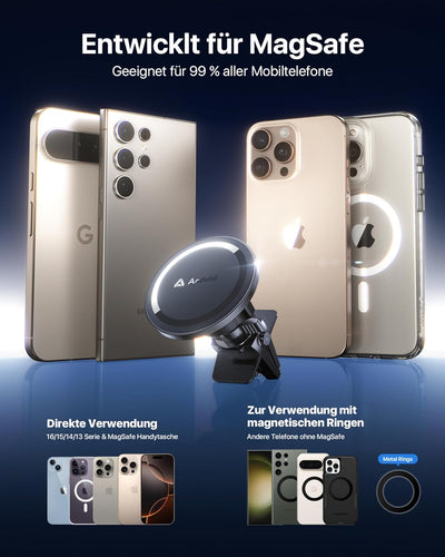 andobil Handyhalterung Auto Magnet Kompatibel mit MagSafe [ Das bisher Die stärkste Magnetkraft ] Au