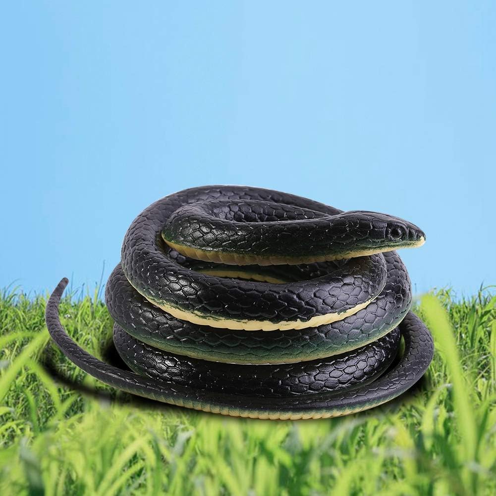 Focket Gummischlange, 130cm lang Realistisches weiches Flexibles Gummischlangen-Garten-Requisiten-lu