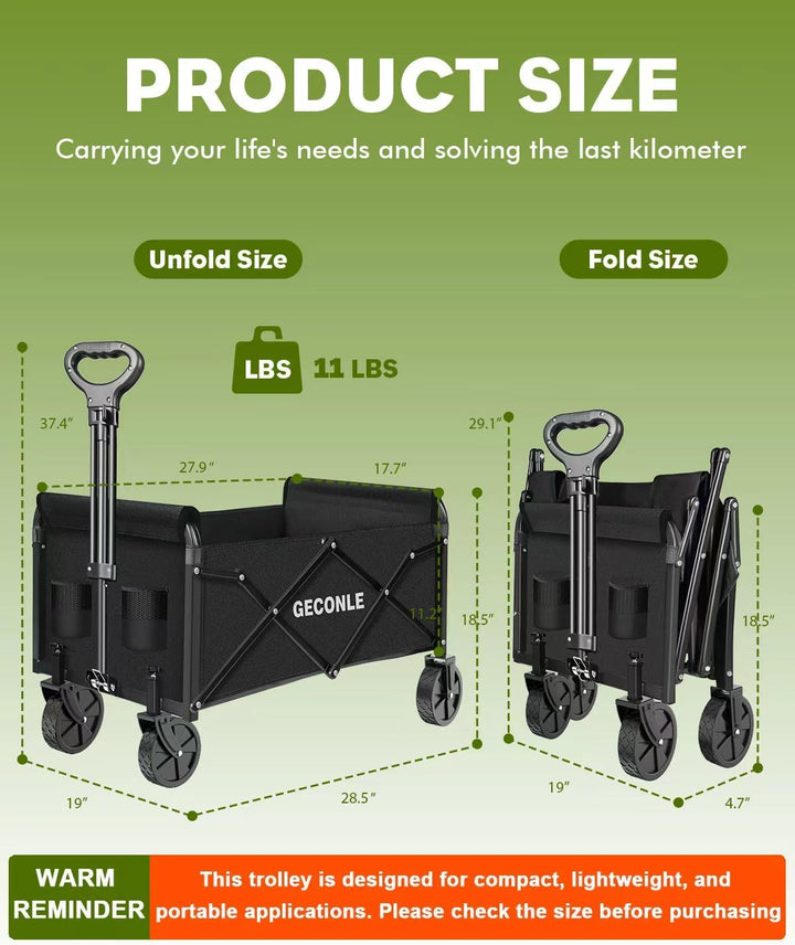 Bollerwagen faltbar Handwagen mit Getränkehalter 100L 100KG Transportwagen Gartenwagen Strandwagen f