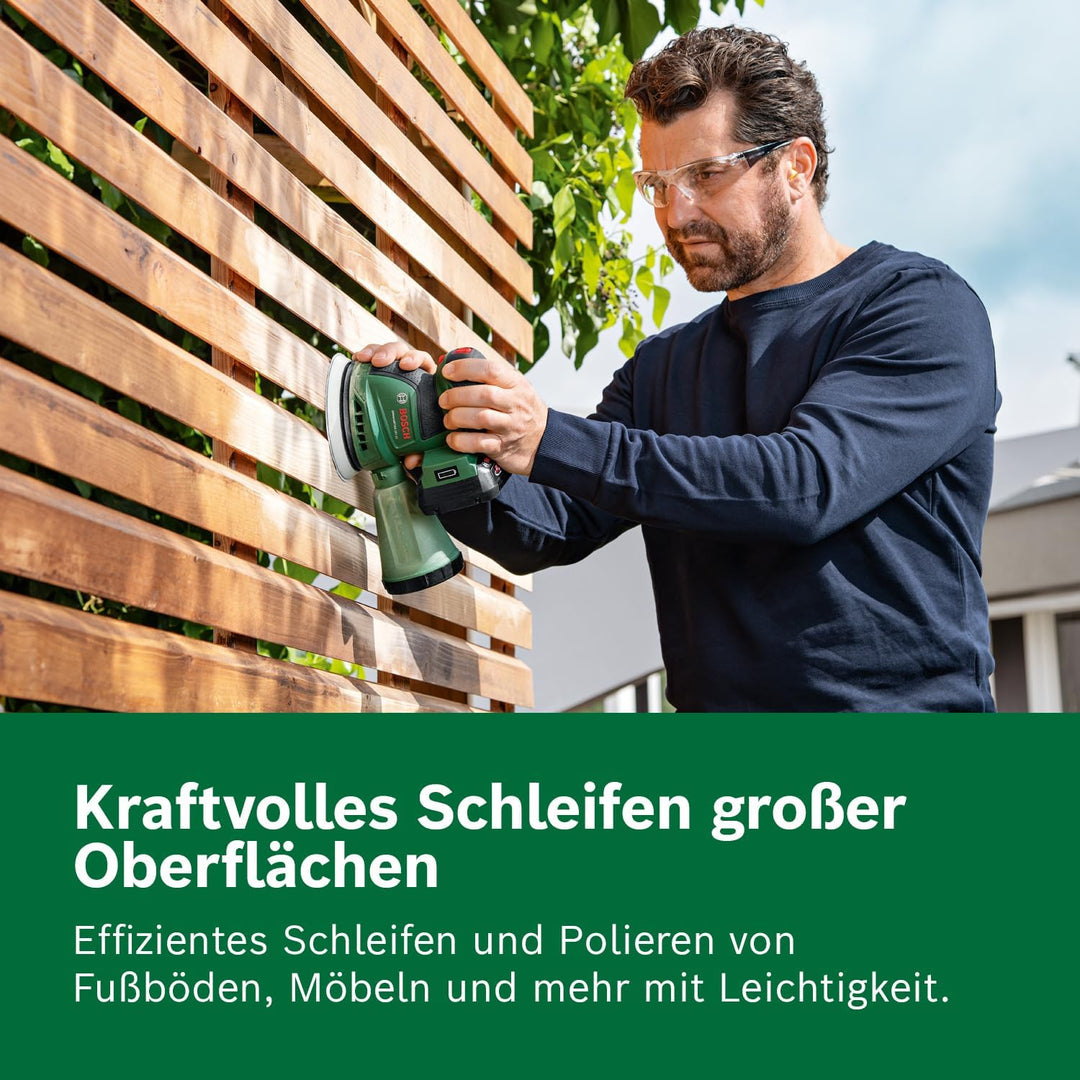 Bosch Akku-Exzenterschleifer UniversalOrbit 18V-20 Set (Schleifen von mittelgrossen bis grossen Holz