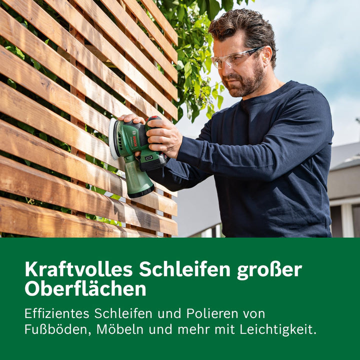 Bosch Akku-Exzenterschleifer UniversalOrbit 18V-20 Set (Schleifen von mittelgrossen bis grossen Holz