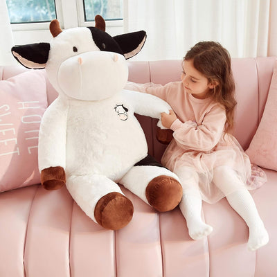 IKASA Gross Kühe Stofftier Riesenkuh Plüschtiere Kuh Kuscheltiere Gross Plüschtier Grosse Kuhen Stof
