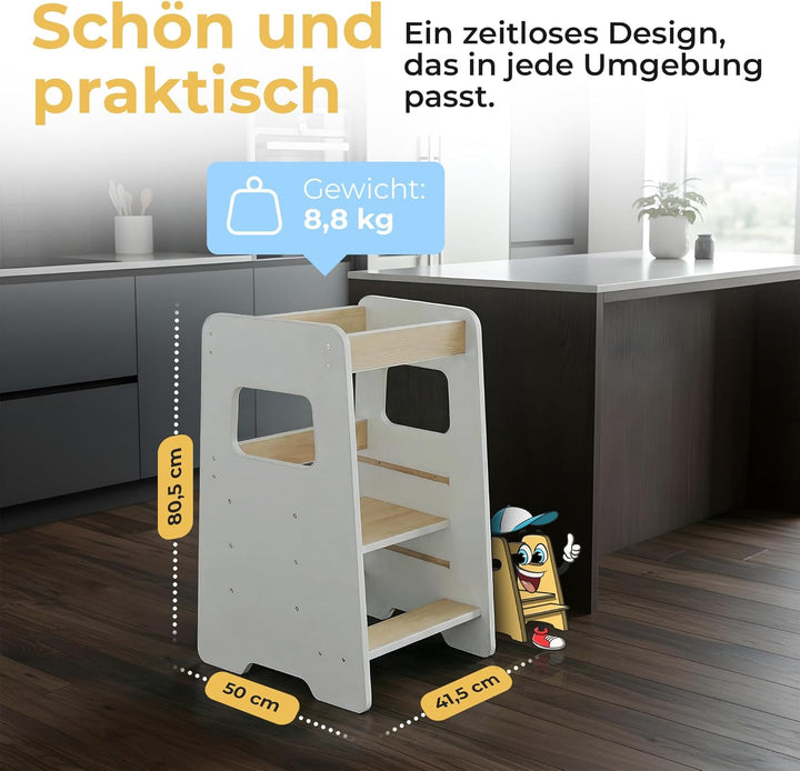 Lernturm für Kinder ab 1 Jahr – Mit Aktivitätskarten für echte Nutzung im Alltag, sicherer Learning
