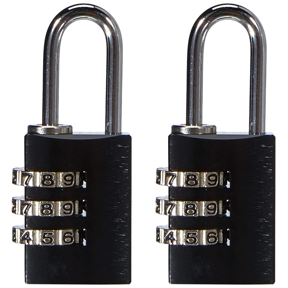 ABUS Zahlenschloss 145/20 Schwarz - Kofferschloss, Spindschloss u. v. m. - Aluminium-Vorhängeschloss