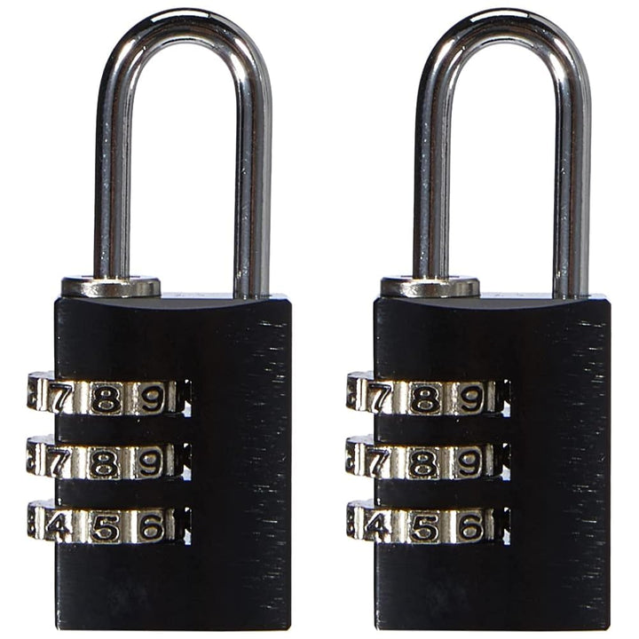 ABUS Zahlenschloss 145/20 Schwarz - Kofferschloss, Spindschloss u. v. m. - Aluminium-Vorhängeschloss