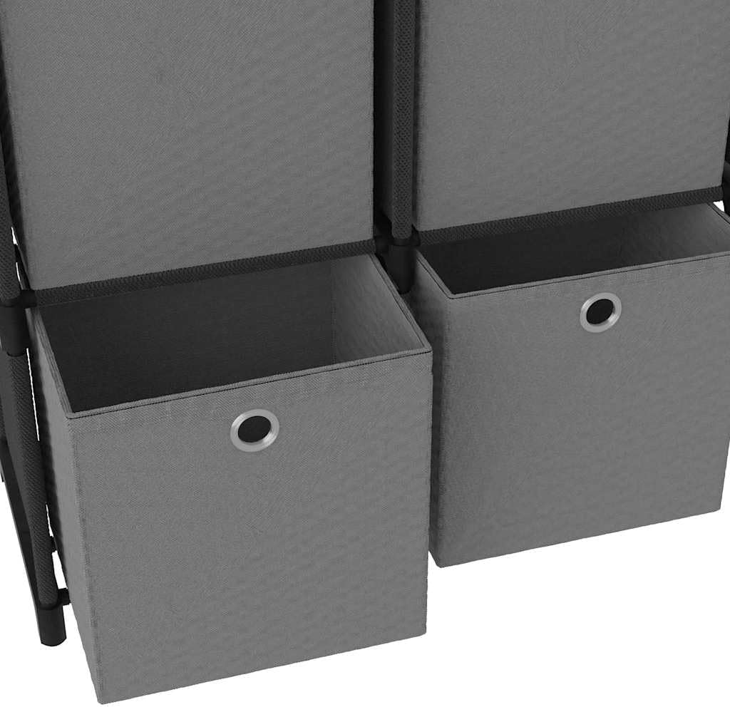vidaXL Würfel-Regal mit Boxen 6 Fächer Schwarz 103x30x72,5 cm Stoff