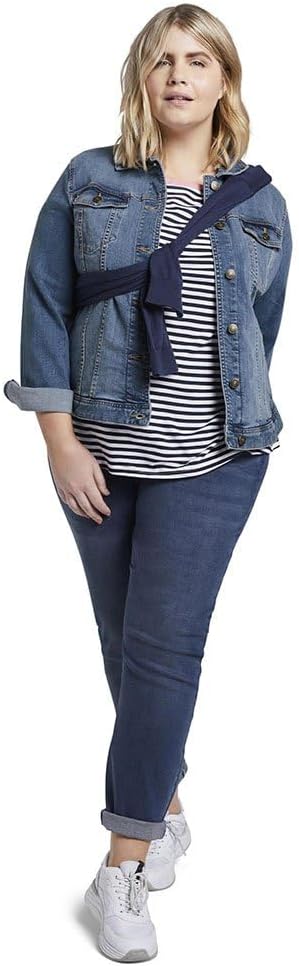 TOM TAILOR Damen Plussize Jeansjacke im Washed-Look 52 10110 - Blue Denim, 52 10110 - Blue Denim