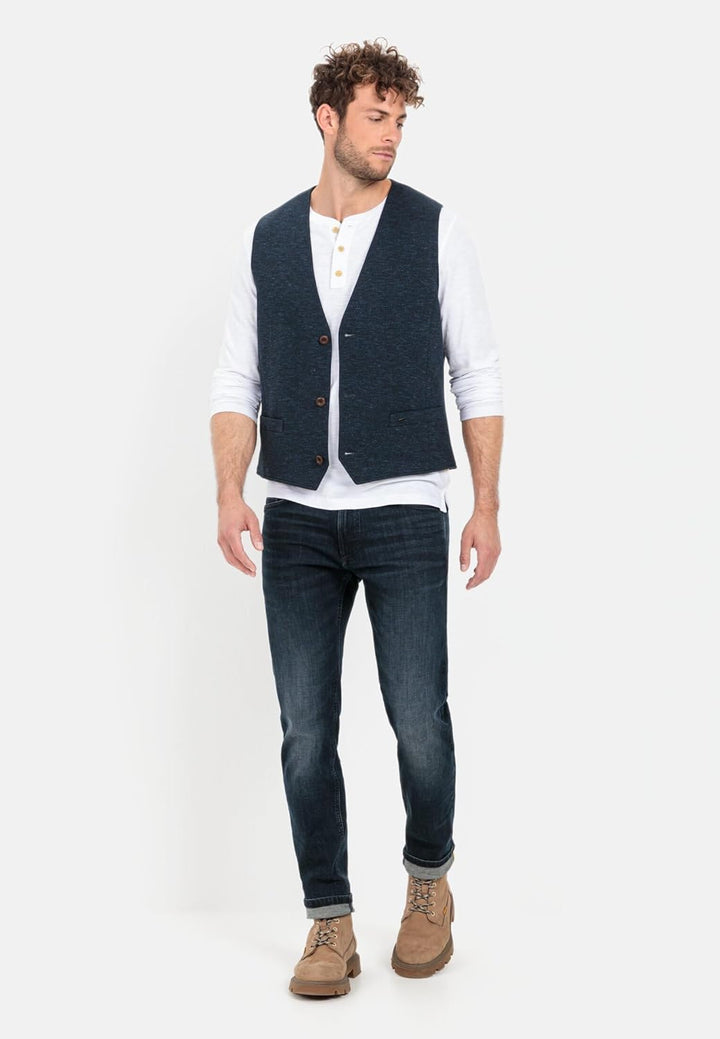 camel active Herren Anzugweste in Jerseystruktur 50 Dunkelblau, 50 Dunkelblau