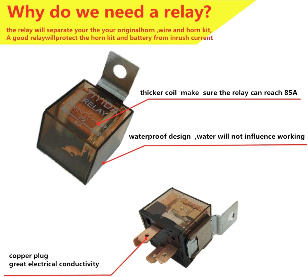 YIYIDA Auto Elektrische Hupe 135db Auto Hupen Kit 12V car Horn Super Lauter Hochton und Tiefton Meta