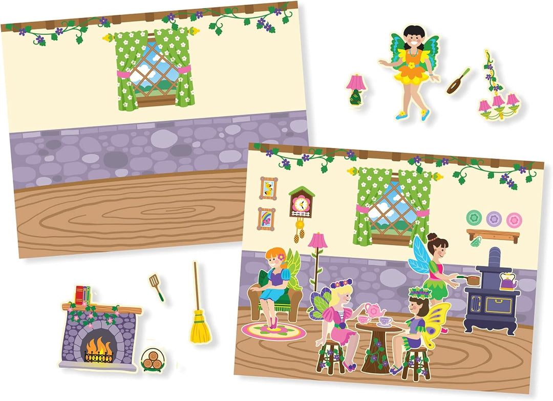 Melissa & Doug | Pack mit 6 wiederverwendbare Sticker-Blöcken – Spielhaus, Ankleiden, Lebensräume, M
