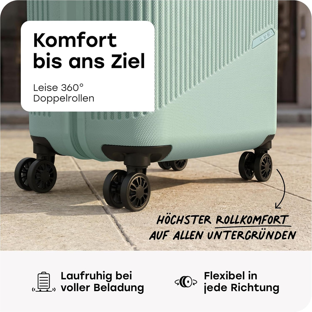travelite 4-Rad Hartschalenkoffer mittelgross 65 Liter, Gepäck Serie BALI: ABS Hartschalen Trolley m