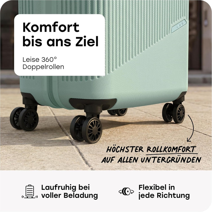 travelite 4-Rad Hartschalenkoffer mittelgross 65 Liter, Gepäck Serie BALI: ABS Hartschalen Trolley m