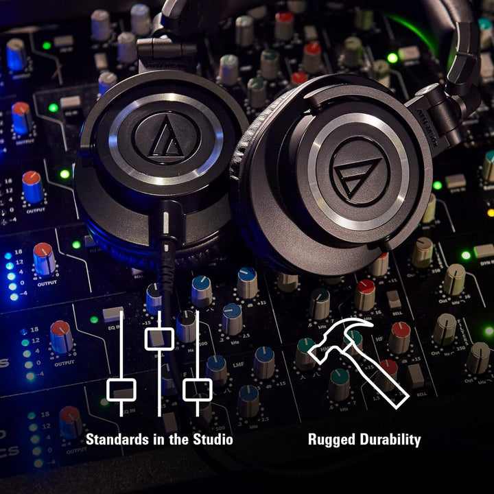 Audio-Technica M50x Professioneller Monitorkopfhörer Schwarz Black Wired, Black Wired