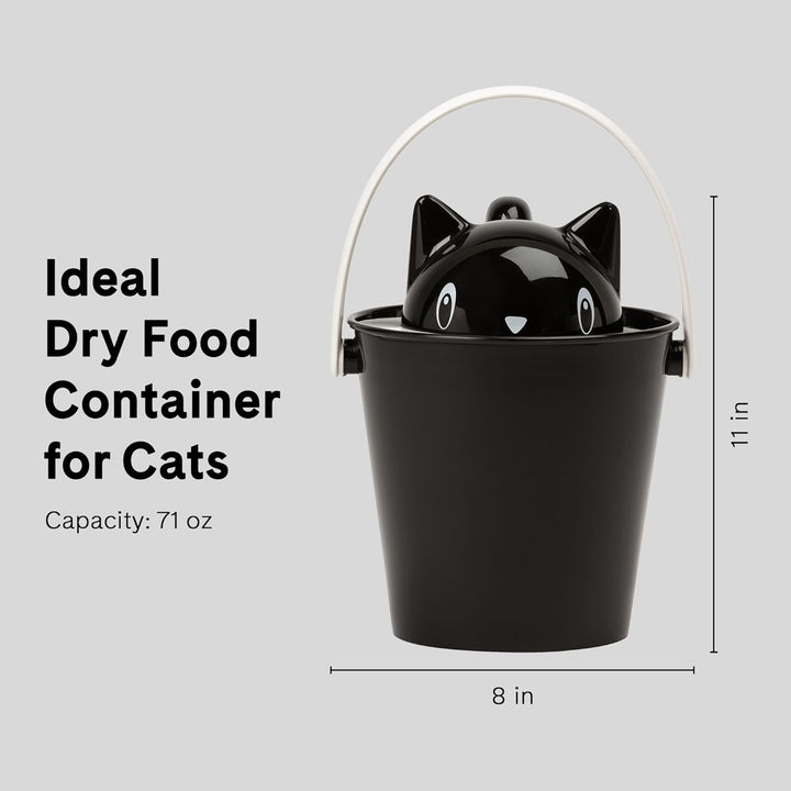 United Pets Crick Behälter für Katzenfutter, Made in Italy, Schwarz, einschliesslich Futterschaufel,