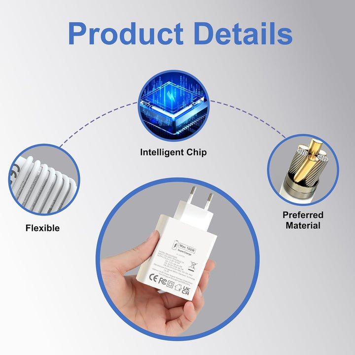 Ladegerät 100W USB C Supercharge für Huawei Honor Ladekabel Charger | für Honor 600 Pro 400 200 100