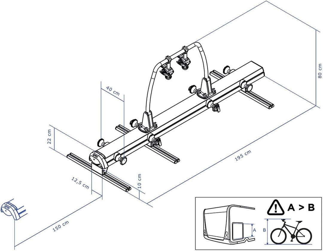 Thule VeloSlide Heckgaragen-Fahrradträger Wohnwagen-Fahrradträger für 2 Fahrräder