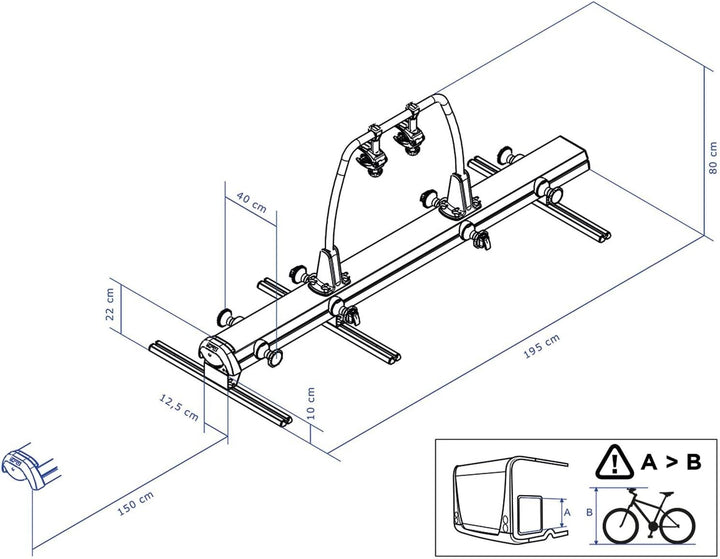 Thule VeloSlide Heckgaragen-Fahrradträger Wohnwagen-Fahrradträger für 2 Fahrräder