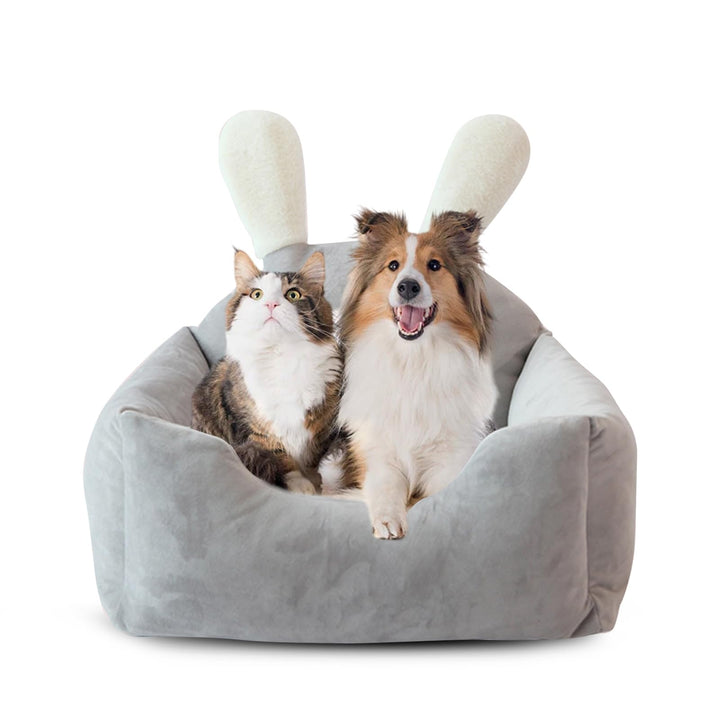 PETCUTE Katzenbett Hundebett Haustierbett für Katzen und kleine Hunde,Waschbar Kaninchen Design Haus