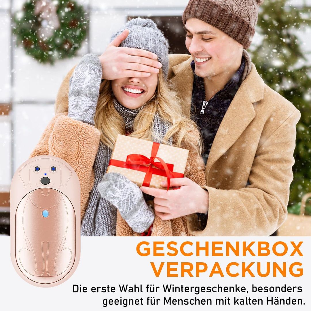 Lepwings Handwärmer Elektrisch, 2er-Pack, 6000 mAh Taschenwärmer Wiederverwendbar mit 3 Modi, 20 Stu