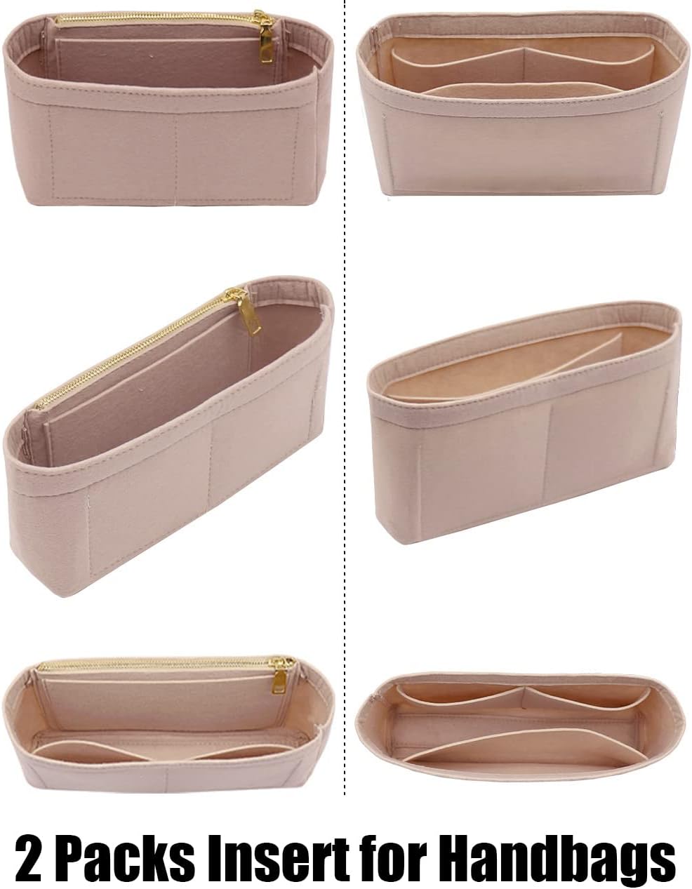 LEXSION Filzeinsatz mit ReiÃŸverschluss, kleine Handtasche Tote Shaper Einsatz für GG Marmont Matela