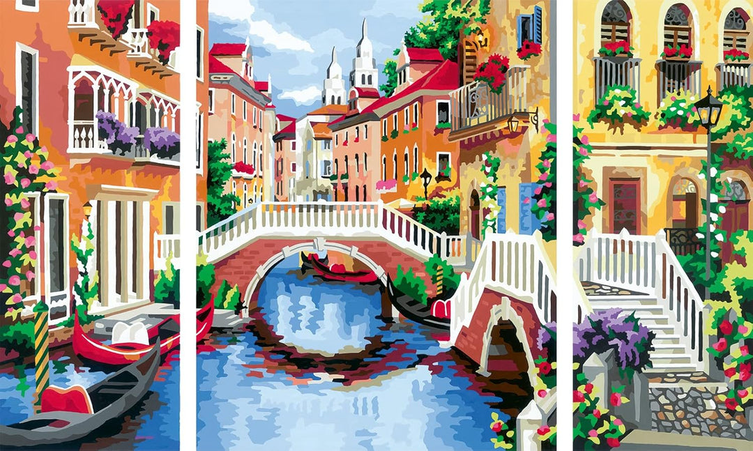Ravensburger CreArt 20135 - Venezianische Träume - Triptychon Malen nach Zahlen Erwachsene, DIY Mals