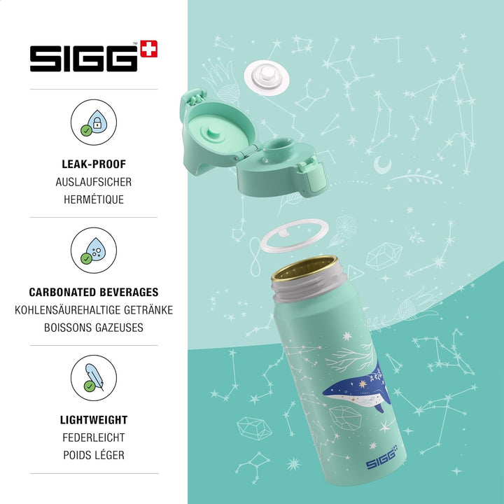 SIGG - Alu Trinkflasche Kinder - WMB ONE - Made in Switzerland - Für Kohlensäurehaltige Getränke Gee