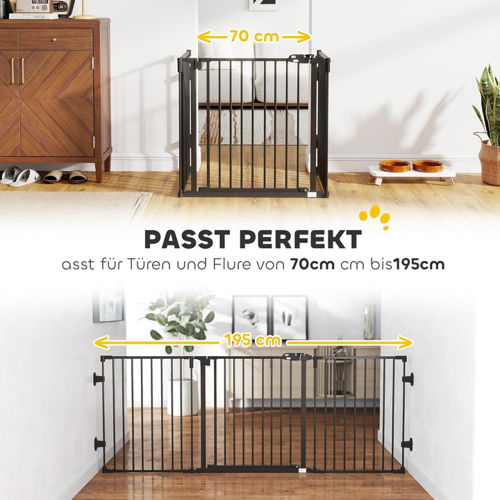PawHut Hunde Absperrgitter Türschutzgitter Haustierschutzgitter verstellbar klappbar Kamingitter mit