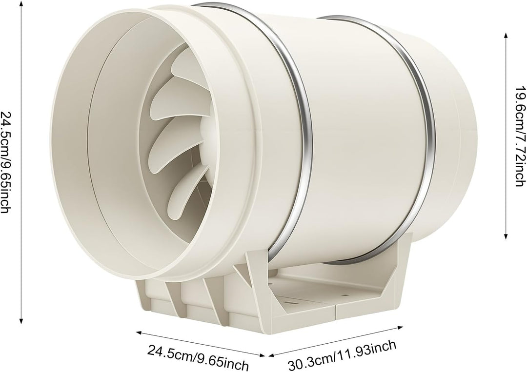 136W Rohrventilator – Inline-Abluftventilator, 900 m³/h, max. Umgebungstemperatur 60°C, 60 dB, geeig